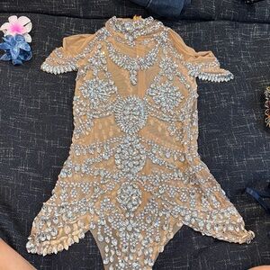 Embellished Sheer Bodysuit